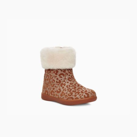 UGG Jorie II Glitter Leopard Brown Boots for Toddlers (ACDY52843)